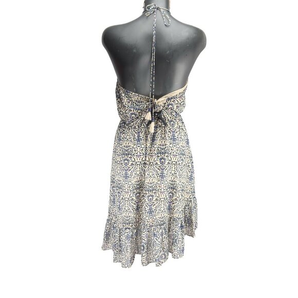 FREE PEOPLE Safari Sunset Halter Ruffle Print asymmetrical  light Summer Dress S - Picture 8 of 13